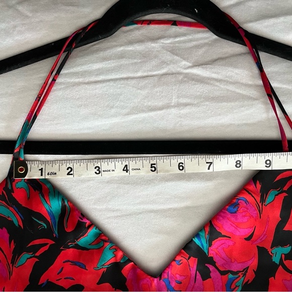 TOPSHOP Floral Vibrant Spaghetti Strap Cocktail on the Bias Maxi Dress sz 8 EUC - Picture 12 of 15